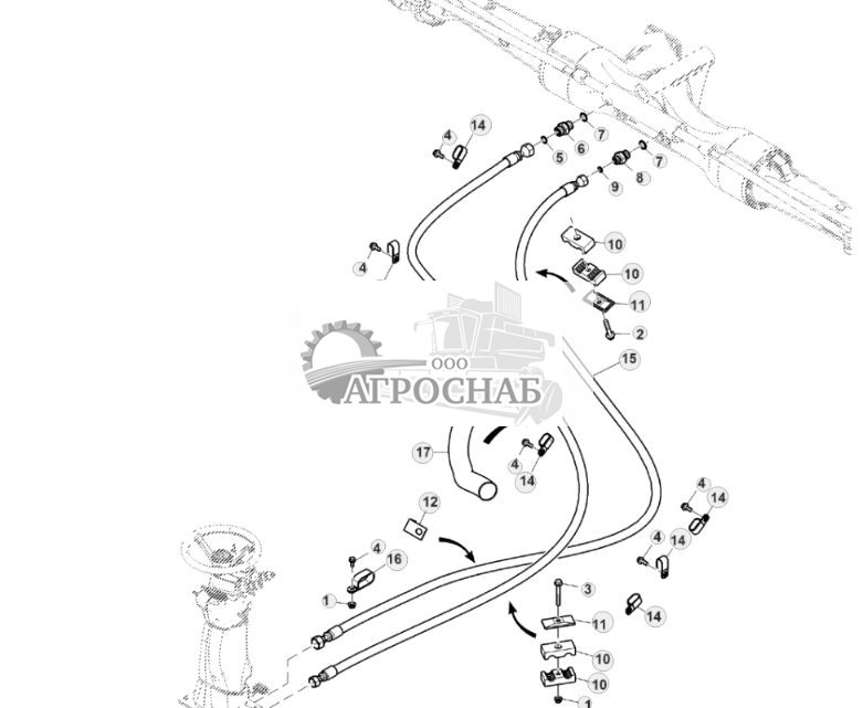 Гидравлические шланги рулевого управления, левая сторона, 2WD, HillMaster™ - ST831493 136.jpg